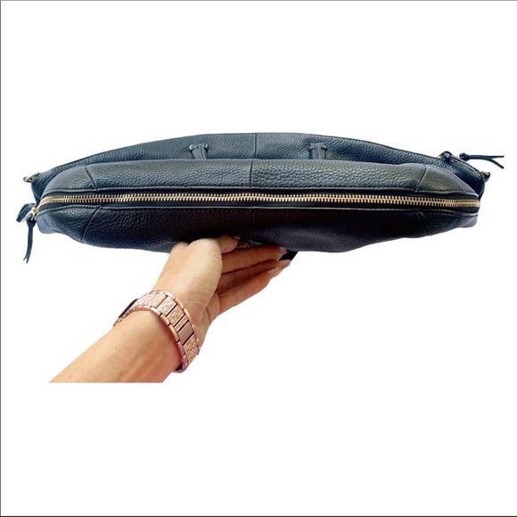 TORI BURCH BLACK & GOLD LEATHER PURSE CROSS BODY STRAP - Picture 6 of 15